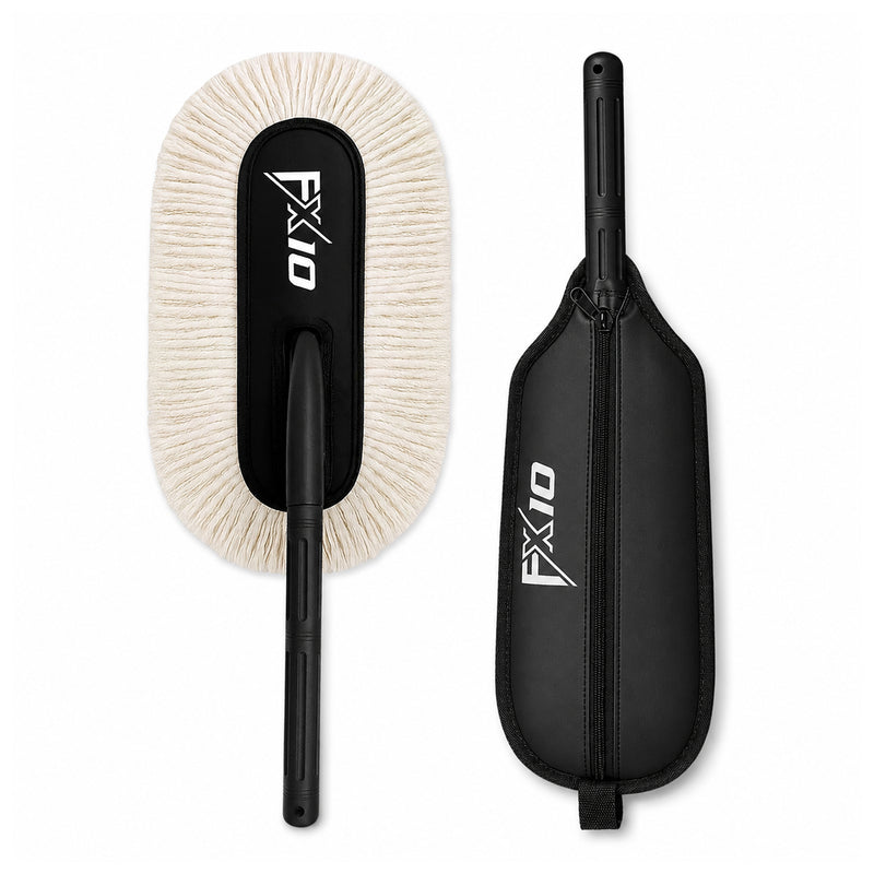 FX10 Wax-Treated Cotton Car Duster - Lightweight with Detachable Handle, Washable Sleeve ; Storage Bag.