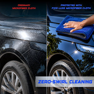 Nippon Paint FX10 Luxe Microfiber Cloth | 1200 GSM - Bike, Car, Home & Kitchen Use | Grey & Blue Edgeless Design With Plush Pile, Lint Free Cloth For Drying & Detailing